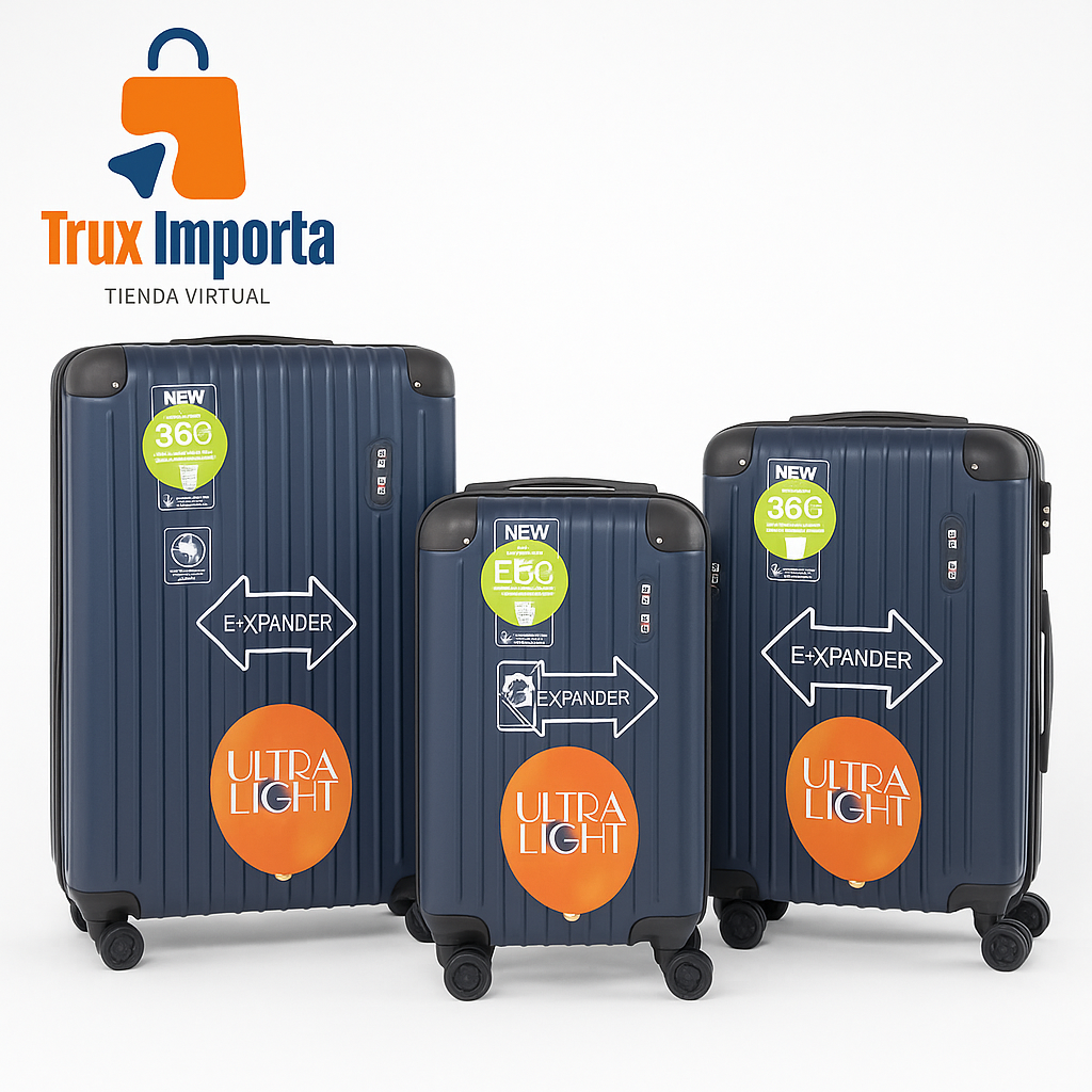 Set Maletas de viaje Azul Cross de policarbonato